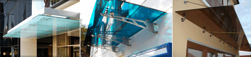 Стеклянные козырьбки из стекла под заказ в Севастополе